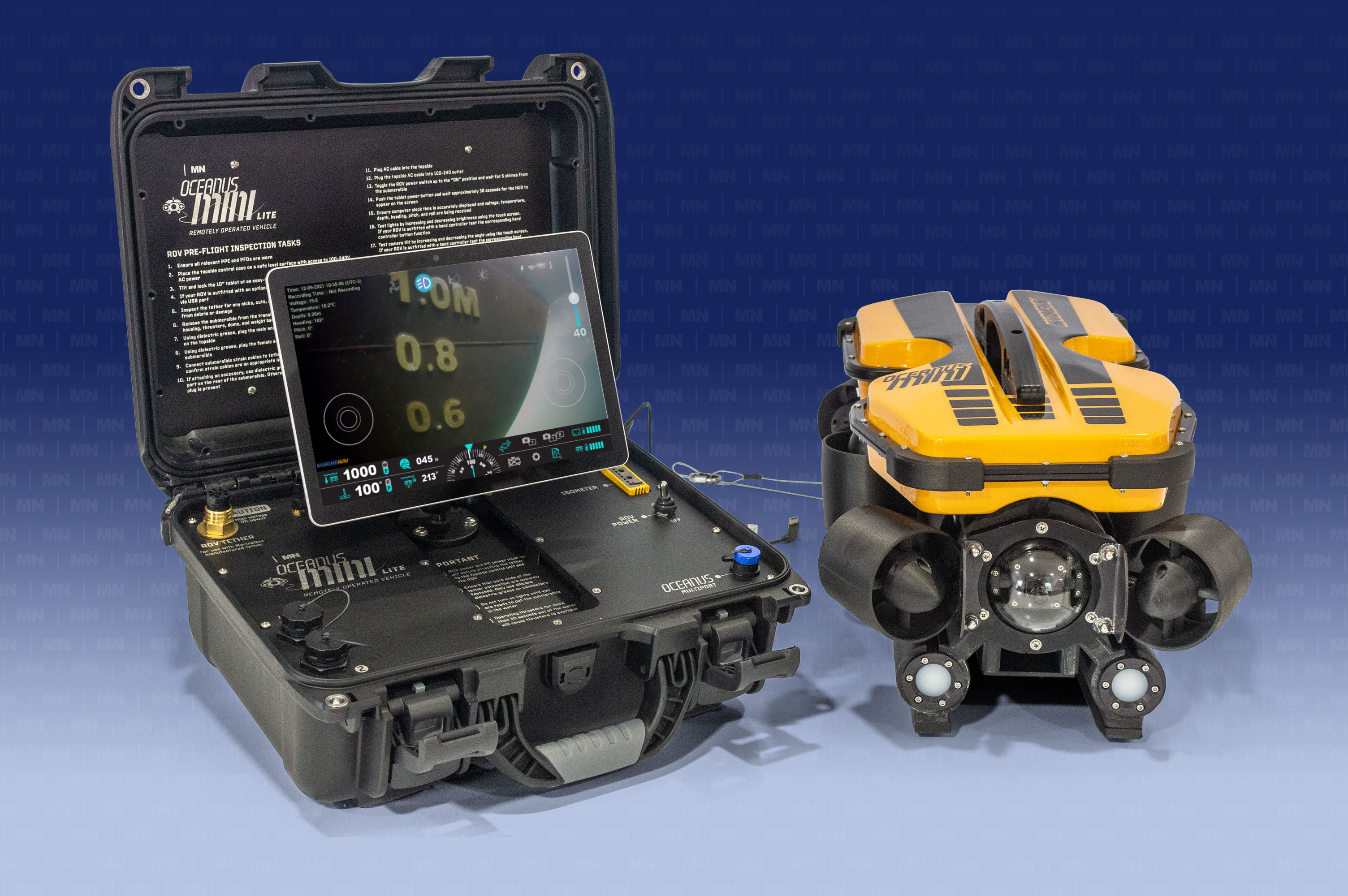 The Oceanus Mini/Pro topside is compatible with both Oceanus Mini and Pro ROVs and tether