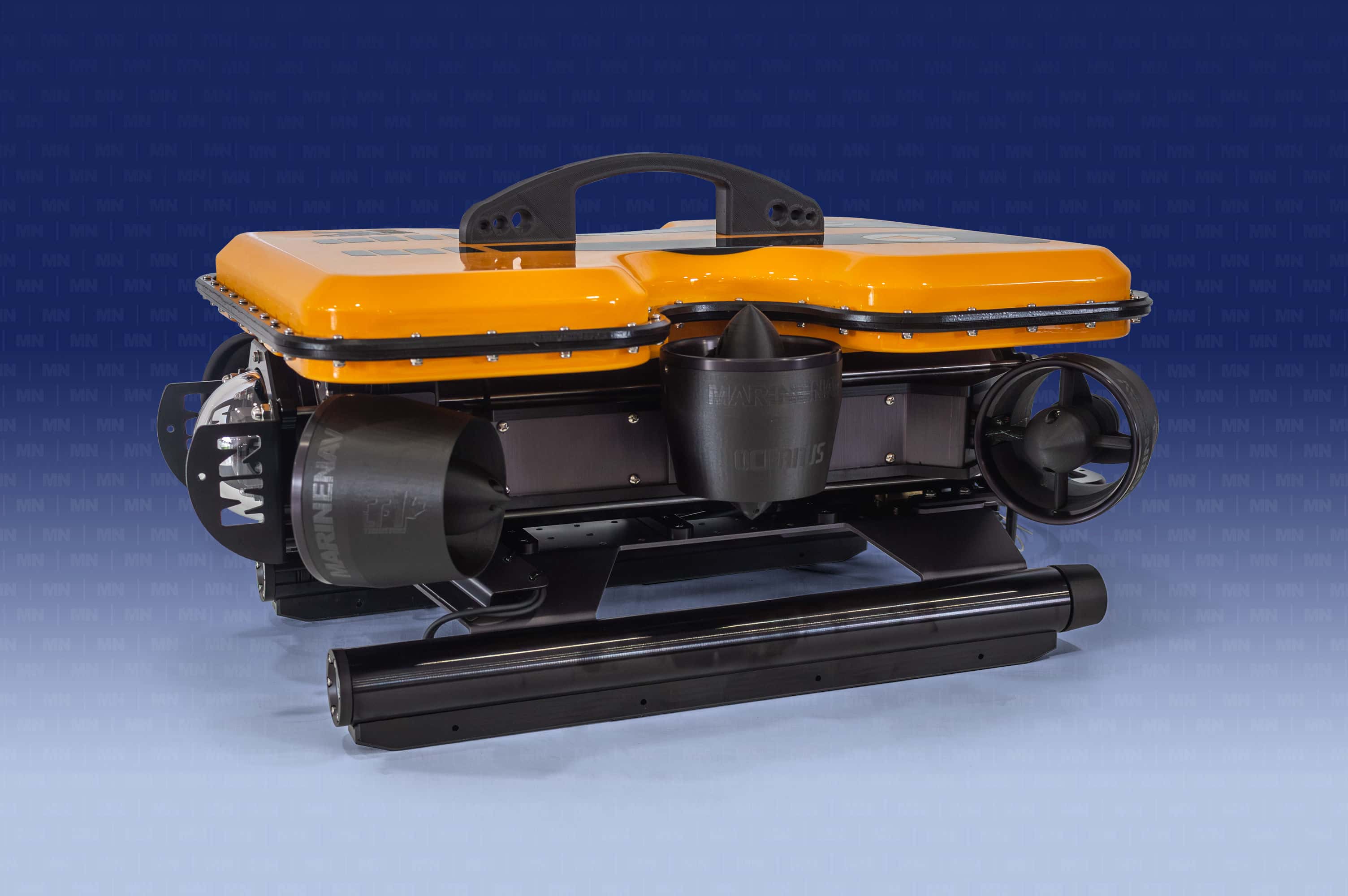 Six vectorized thrusters provide true lateral movement