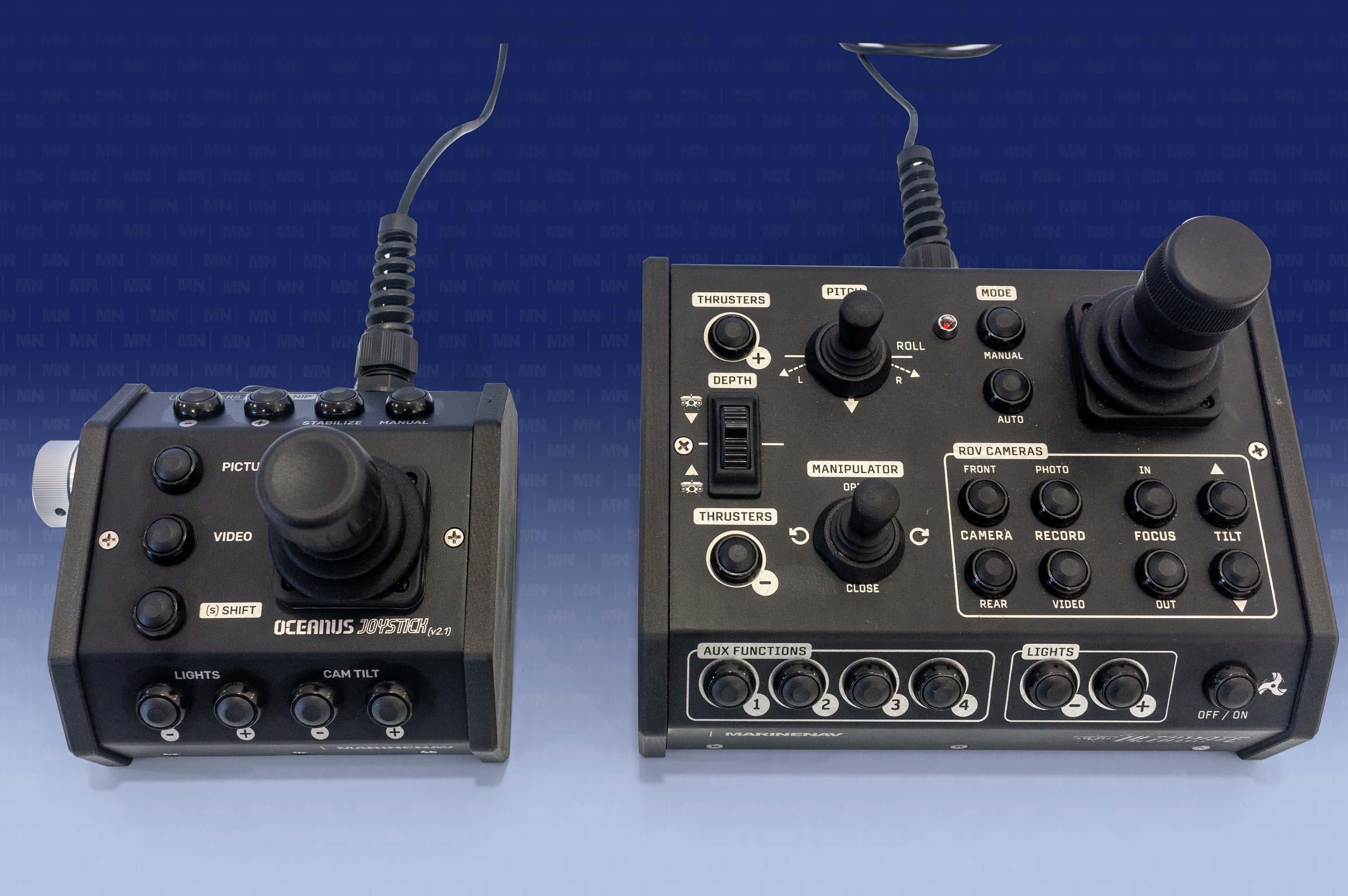 Top view of main button array of MarineNav Hand Controllers