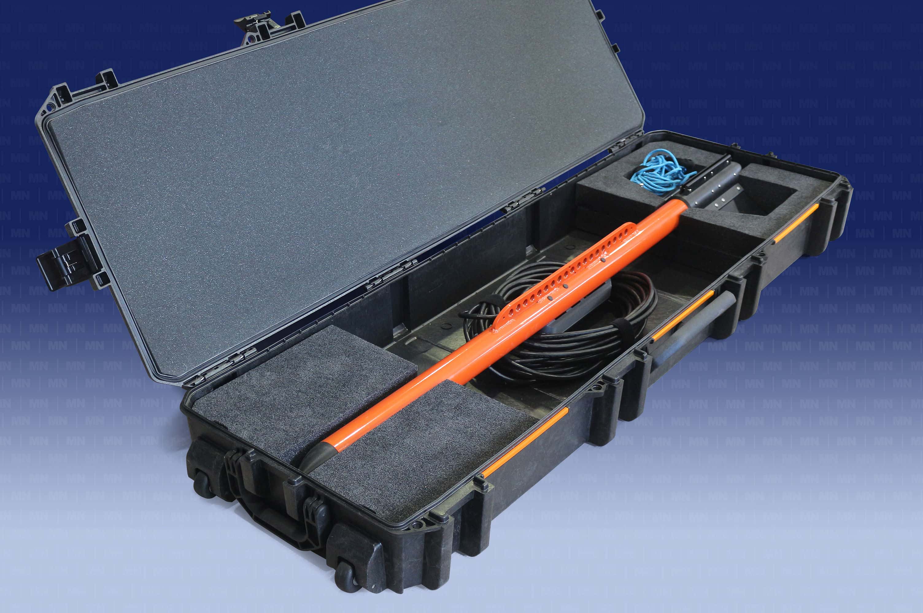 MarineNav's towfish requires minimum set up and is transported in an IP rated hardshell case